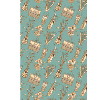 Estor enrollable juvenil instrumentos musicales antiguos - TenVinilo