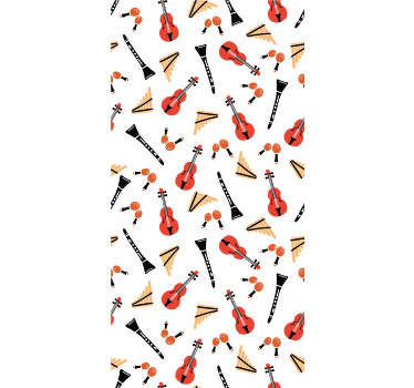 Estor enrollable original motivo de instrumentos musicales - TenVinilo