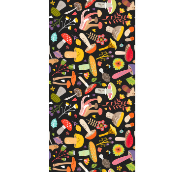 Estor flores Patrón de setas de otoño - TenVinilo