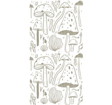 Stylised beige mushrooms more blind flowers - TenStickers