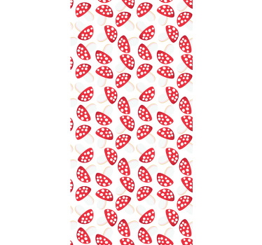 Rød sopp med prikker rullegardin blomster - Tenstickers