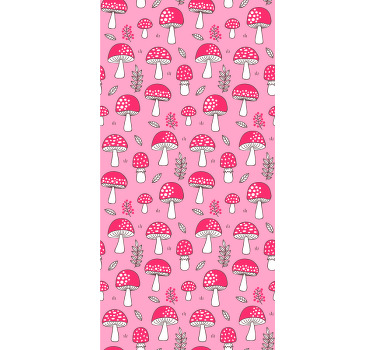 Estore de rolo flores e plantas padrões de cogumelos - TenStickers