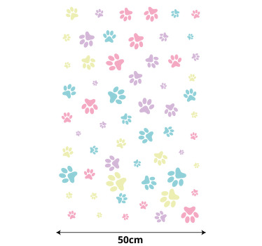 Estor habitación infantil huellas perro coloridas - TenVinilo