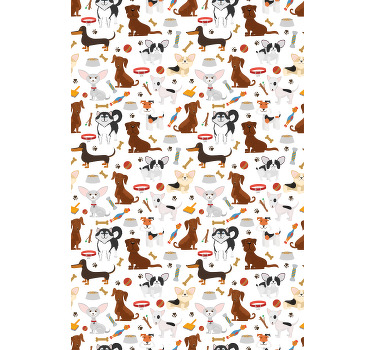 Cortina roller animales lindos patrones de perros - TenVinilo