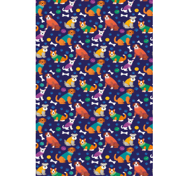 Estor infantil Dibujos animados de perro y huesos - TenVinilo