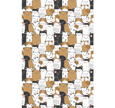 Schattige uitdrukkingen rolgordijn dieren - TenStickers