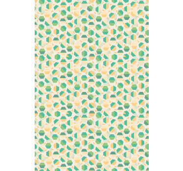 Renkli altıgen fayans desen banyo Stor perde - TenStickers