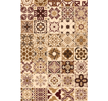 Estor enrollable azulejos geométricos beige - TenVinilo