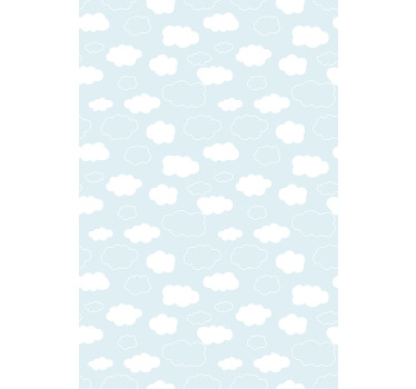 Rollo Fenster Kinderzimmer hellblaue Wolken - TenStickers