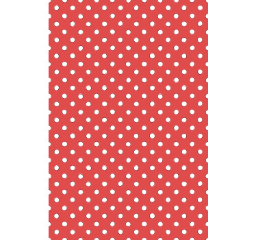 Vit retro polka dots röd bakgrund rullgardin - Tenstickers