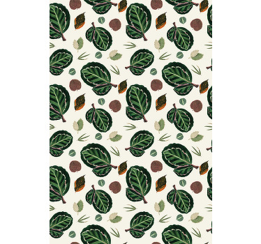 Estor flores Hojas de maranta verde - TenVinilo