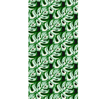 Cortina roller flores patrón de hojas exuberantes - TenVinilo