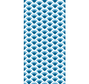 Blue tones fish scales Bathroom blind - TenStickers