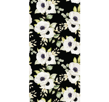Elegant White Blooms floral blind - TenStickers