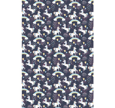 粉色独角兽花卉各种动物卷簾 - TenStickers