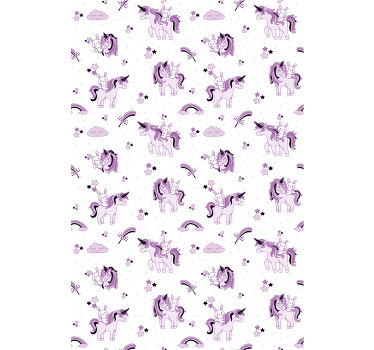 Fantasy purple unicorns children room roller blind - TenStickers