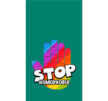 Stop homofobi koncept hånd anden rullgardin - TenStickers