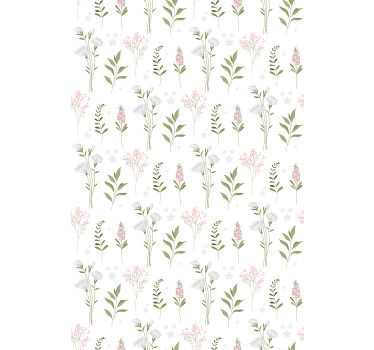 Elegantní růžový květ a rostlinaroleta - TenStickers