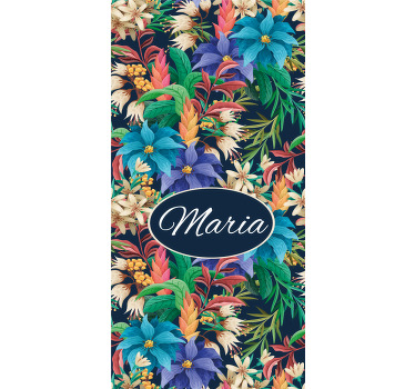 Cortina roller flores personalización de nombre floral - TenVinilo