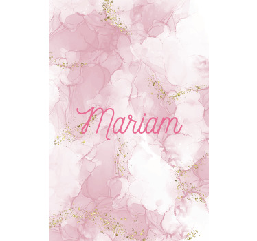 Ljusrosa mönster med namn personligt rullgardiner - Tenstickers