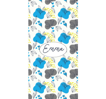 Rulou geam flori și plante nume floral personalizat - TenStickers