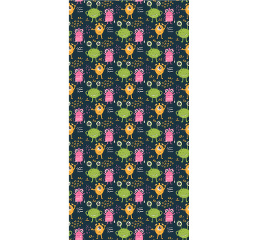Funny colorful aliens pattern Childrens blind - TenStickers