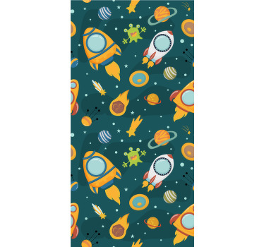 Space adventure theme children room roller blind - TenStickers