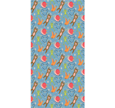 颜色森林动物宇航员儿童卷簾 - TenStickers