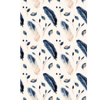 Stores enrouleurs fleurs et plantes motif de plumes élégant - TenStickers