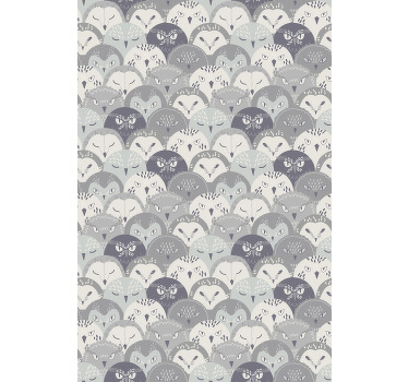 Grå uggla på krypstilar barngardin - Tenstickers