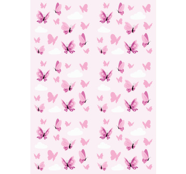 Růžové vlající a mraky Motýlí roleta - TenStickers