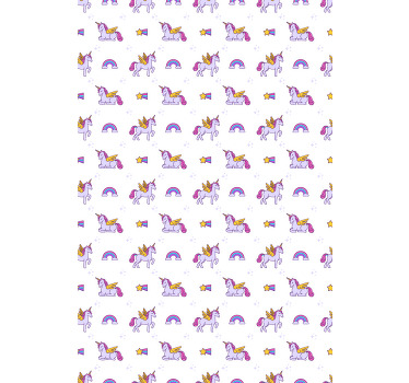 Pink pastel unicorns with wings Blind painting - TenStickers