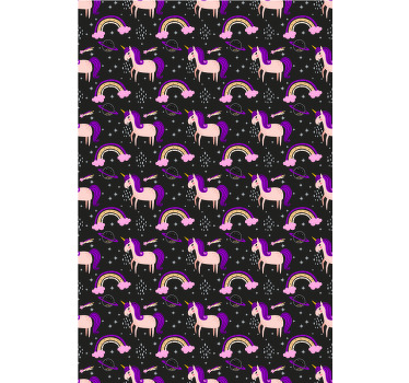 Karanlık Stor perde boyama üzerinde sanatsal tek boynuzlu atlar - TenStickers