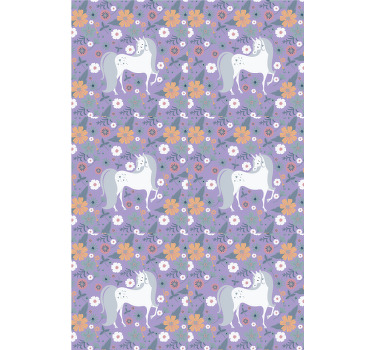 Purple unicorns and flowers blind children - TenStickers