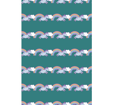 Running unicorns and rainbows children room roller blind - TenStickers