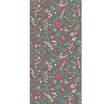 Rulou geam flori și plante motiv ditsy colorat - TenStickers