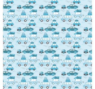 Blue cars pattern blind children - TenStickers