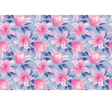 Pembe ve mor sulu boya çiçek Stor perde - TenStickers