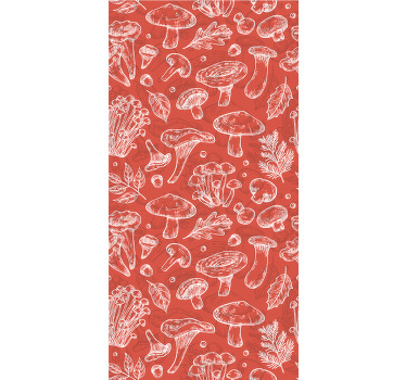 White and red mushrooms flowers and plant blind - TenStickers