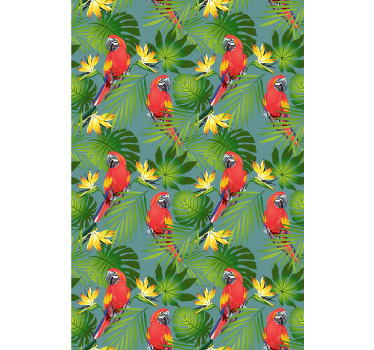 Store enrouleur animaux perroquets tropicaux et feuilles - TenStickers