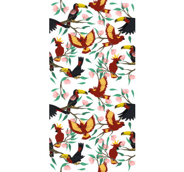 Lentävät papukaijat ja tukaanit eri eläinten rullaverhot - Tenstickers