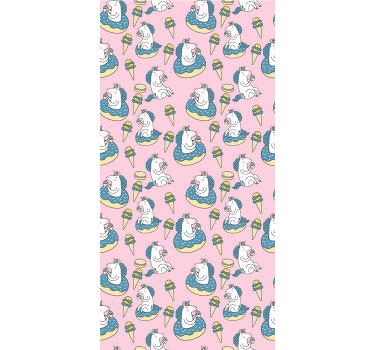 Enhörningar och glass kottar barn rullgardin - Tenstickers