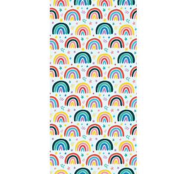 Rollo Fenster Kinderzimmer blaue regenbogenmuster - TenStickers