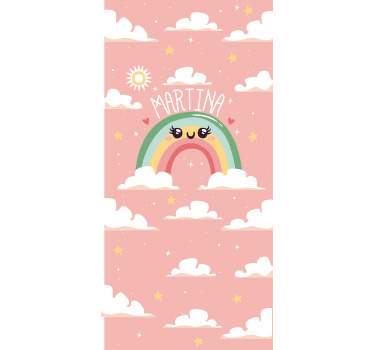 Pink rainbow design with name blind children - TenStickers