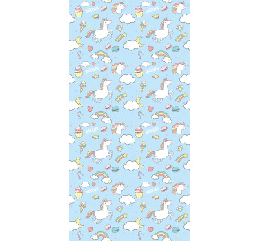 Rollo Fenster Kinderzimmer süße einhörner und regenbögen - TenStickers