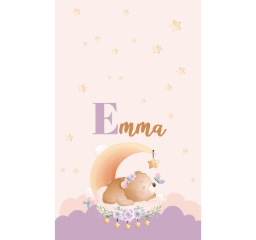 Sleeping bear with name blind children - TenStickers