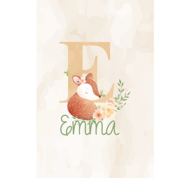 Fox with initial and name blind children - TenStickers