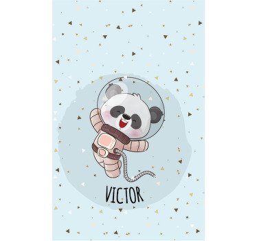 Store enrouleur chambre enfant panda astronaute avec nom - TenStickers