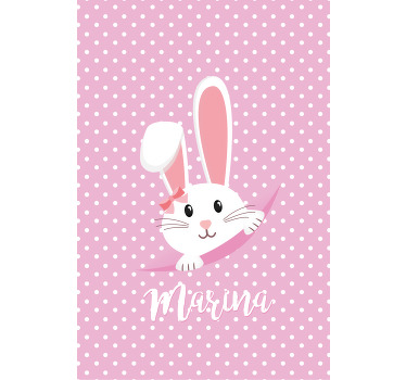 Stores bébés Lapin mignon pour fille avec nom - TenStickers