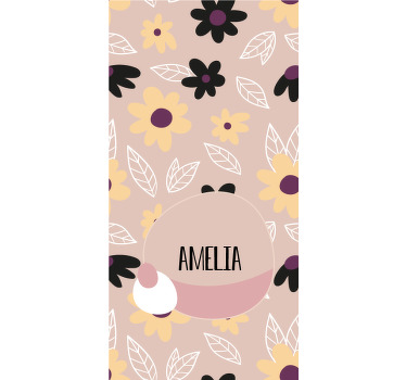 Rollo Fenster mit Namen individuelles florales namensdesign - TenStickers